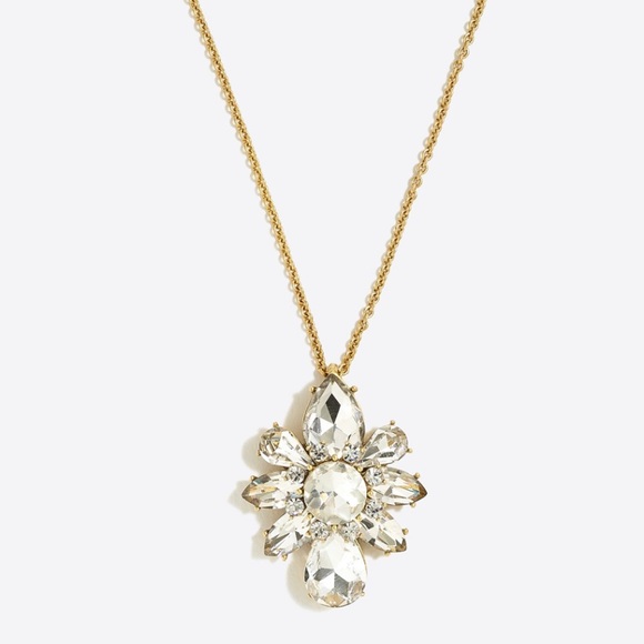J Crew Flower Pendant Drop Necklace - Picture 1 of 7